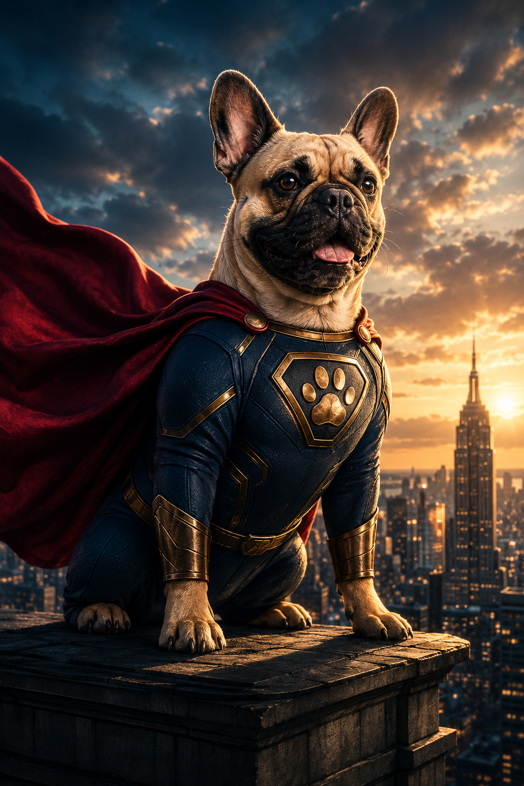Custom Superhero Pet Portrait Canvas – Personalized Pet Wall Art