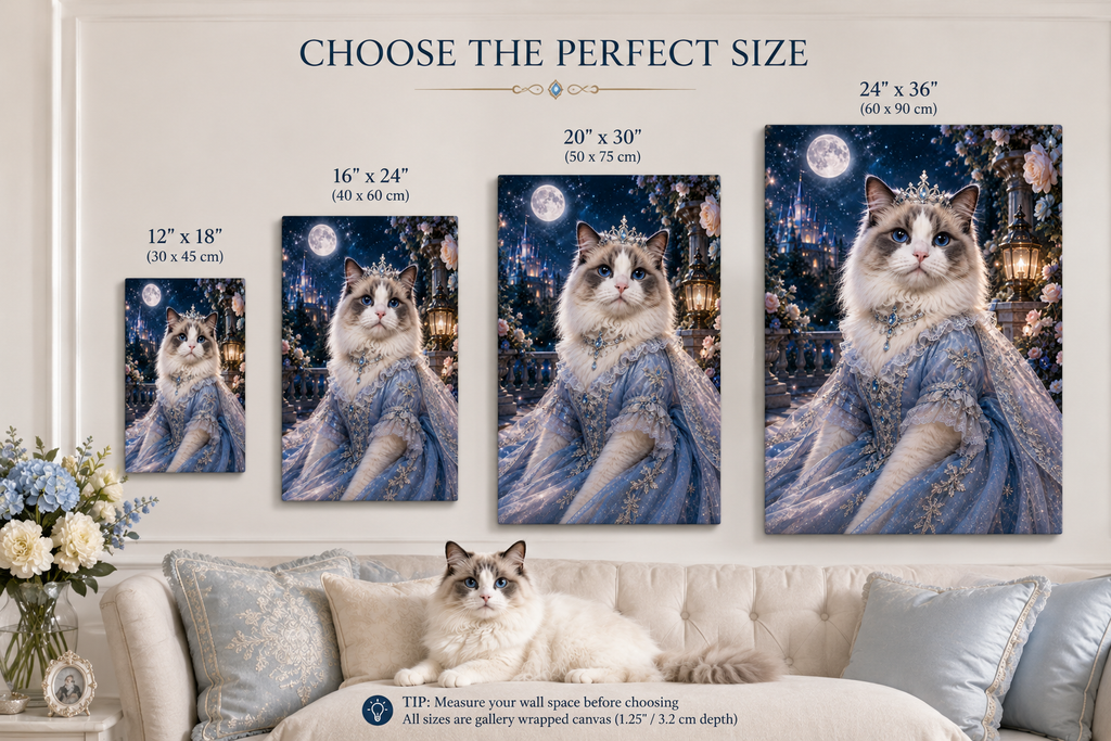 Custom Enchanted Pet Portrait Canvas – Personalized Fantasy Pet Wall Art