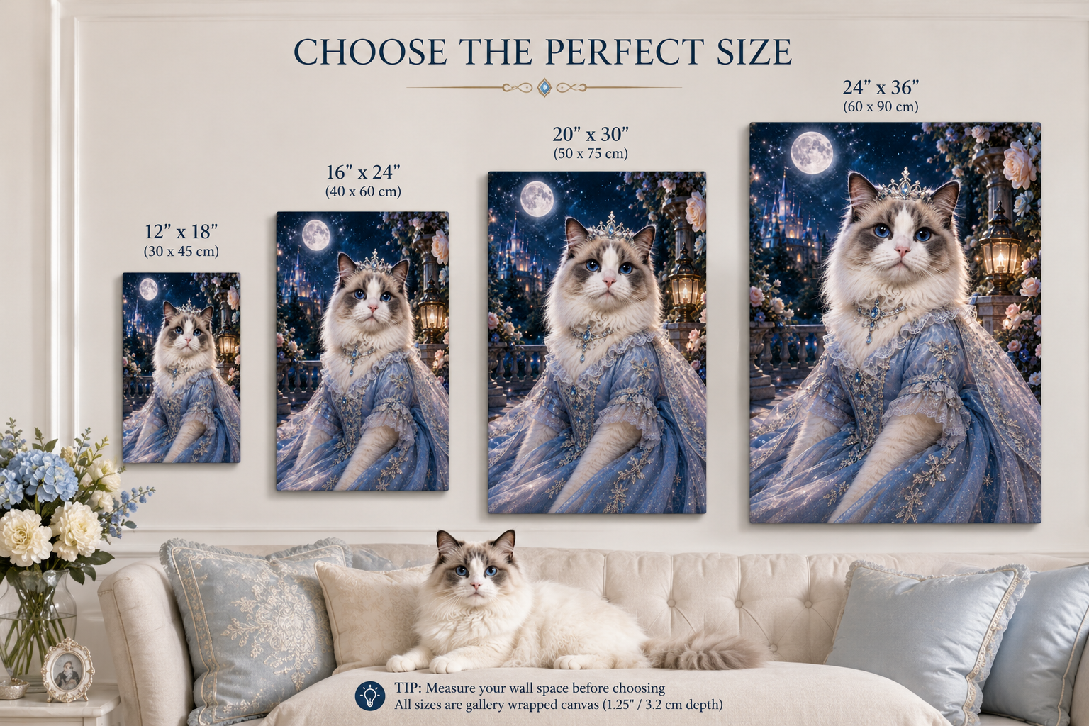 Custom Enchanted Pet Portrait Canvas – Personalized Fantasy Pet Wall Art