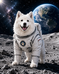 Custom Astronaut Pet Portrait Canvas – Personalized Space Pet Wall Art