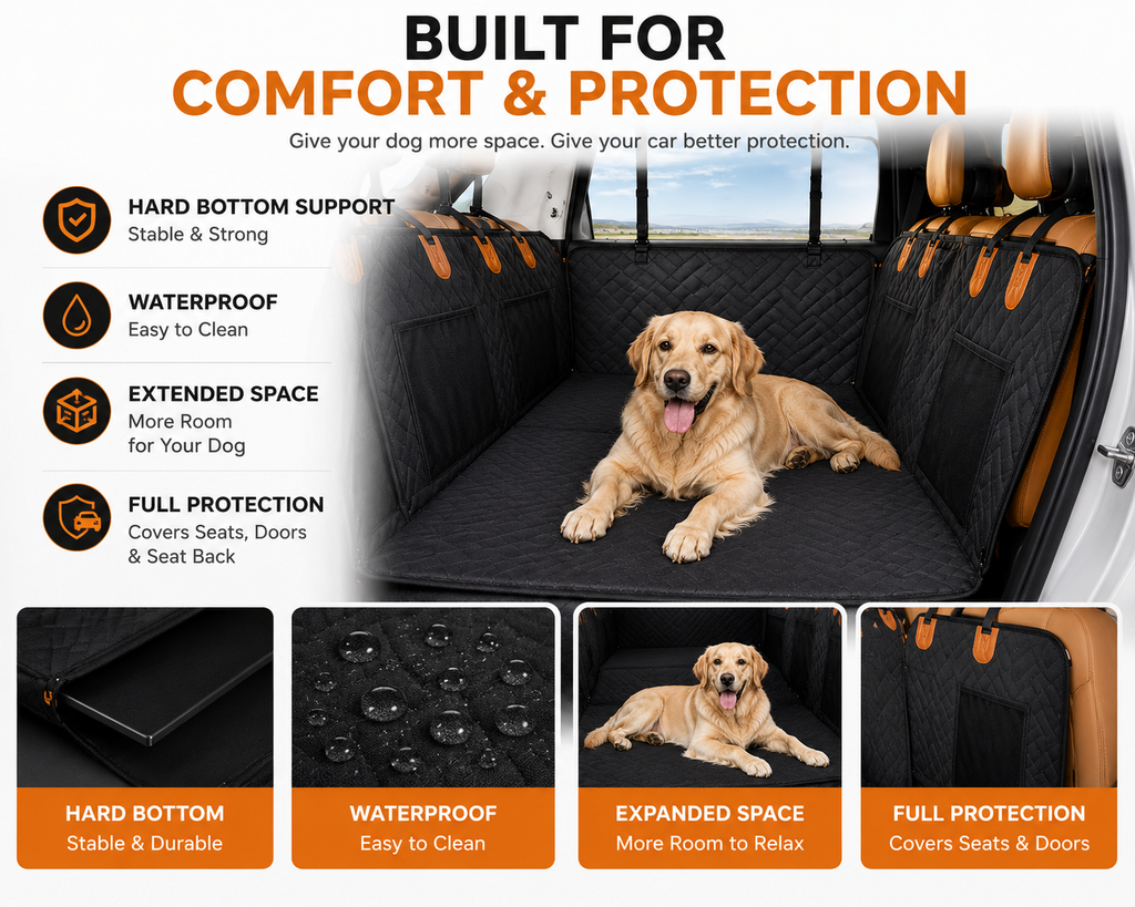 Hard-Bottom Dog Back Seat Extender & Car Hammock
