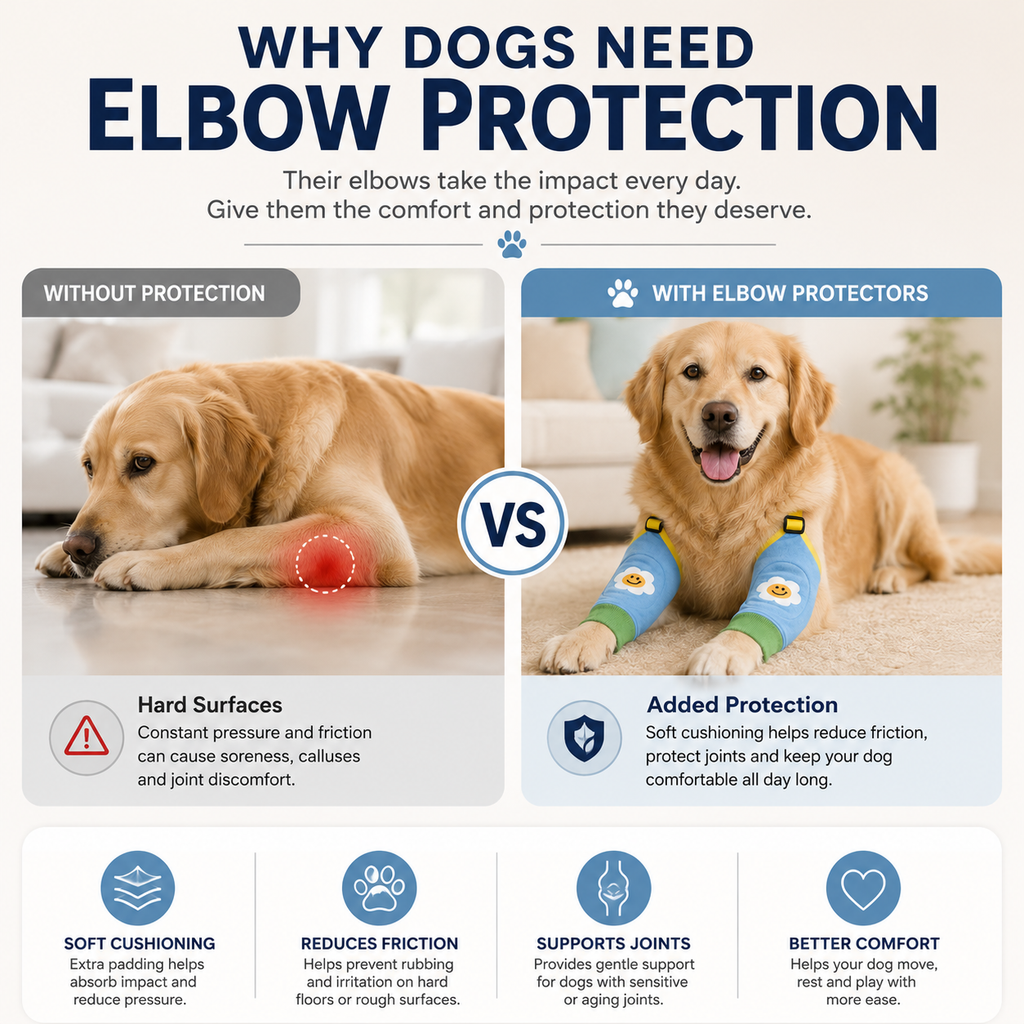 Adjustable Dog Elbow Protectors – Cushioned Joint Sleeves