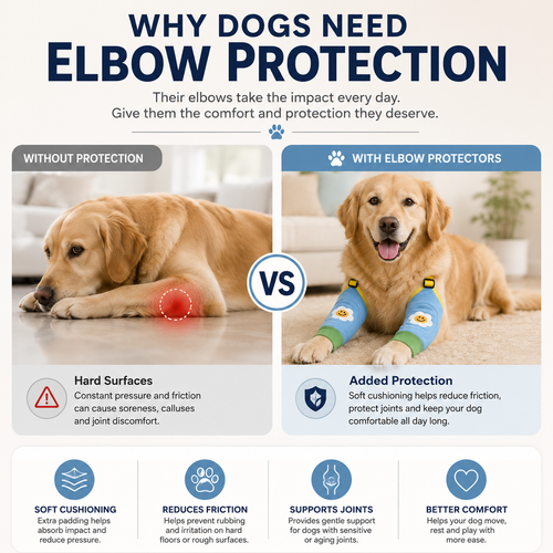 Adjustable Dog Elbow Protectors – Cushioned Joint Sleeves