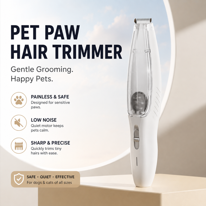 2-in-1 Pet Paw Hair Trimmer with Built-In Vacuum