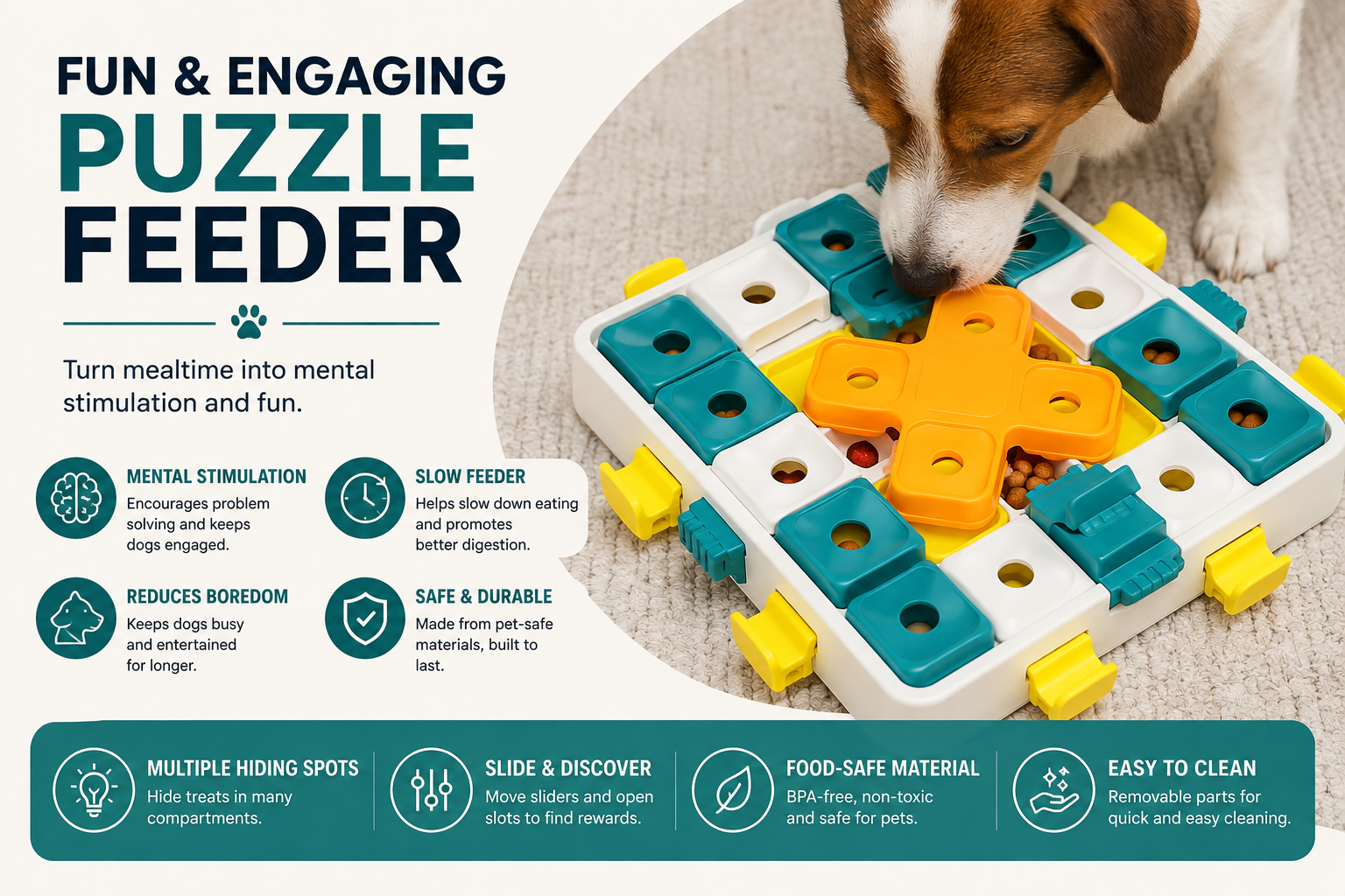 3-Level Interactive Dog Puzzle Toy