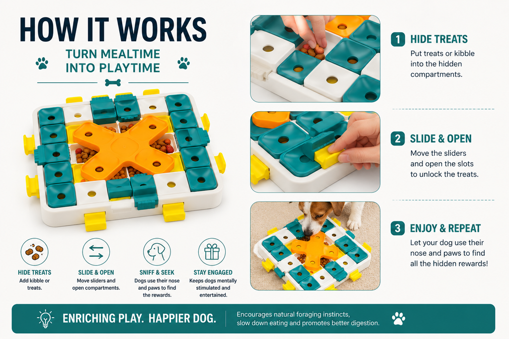 3-Level Interactive Dog Puzzle Toy