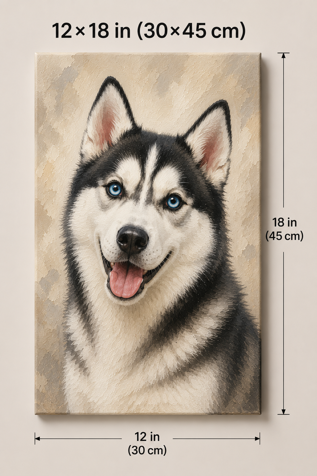 🐾 Custom Husky Portrait Canvas