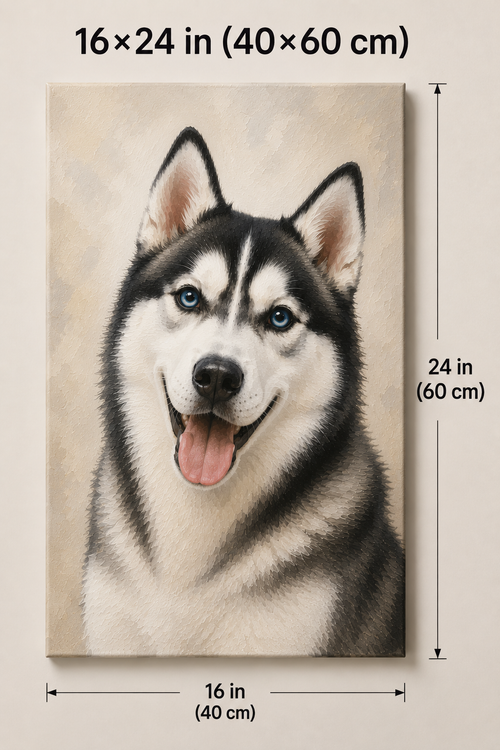 🐾 Custom Husky Portrait Canvas