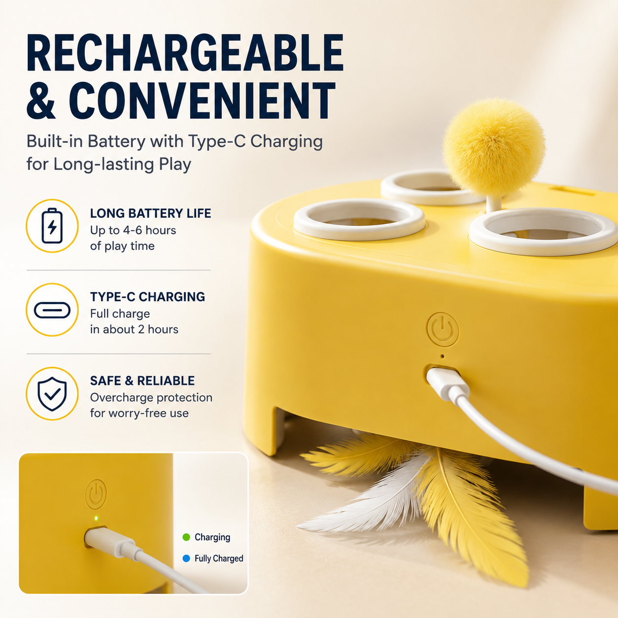 Whisker Hunt™ 2-in-1 Interactive Cat Toy – Pop-Up Ball & Spinning Feather