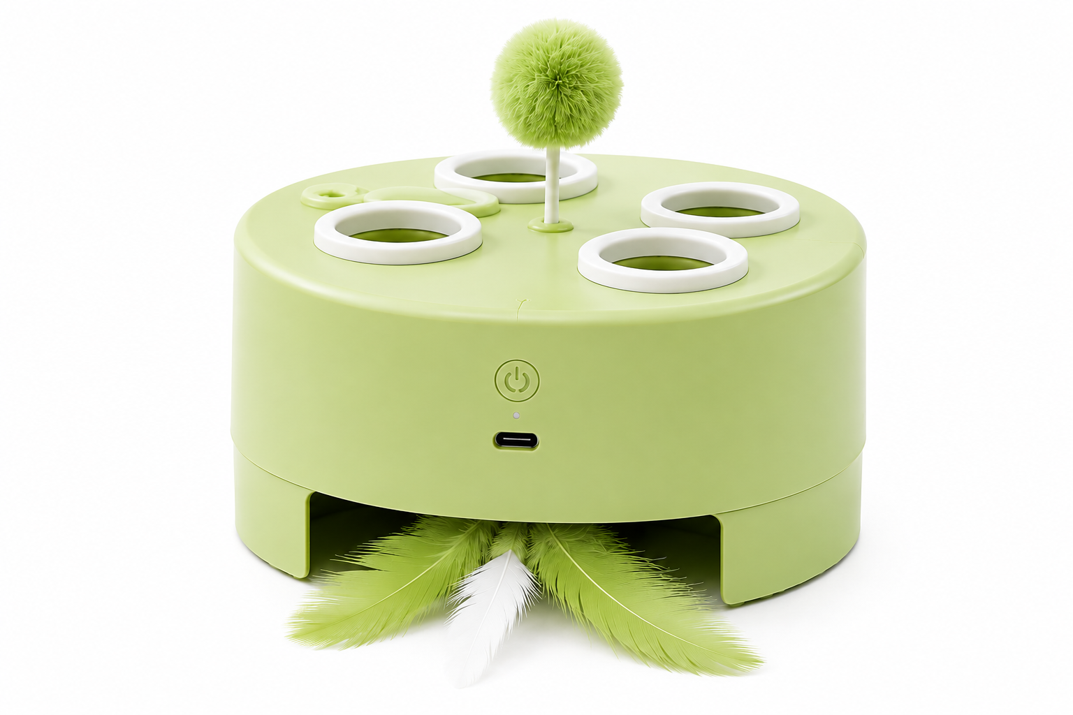 Whisker Hunt™ 2-in-1 Interactive Cat Toy – Pop-Up Ball & Spinning Feather