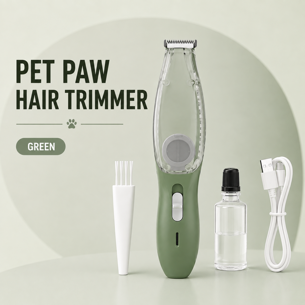 2-in-1 Pet Paw Hair Trimmer with Built-In Vacuum