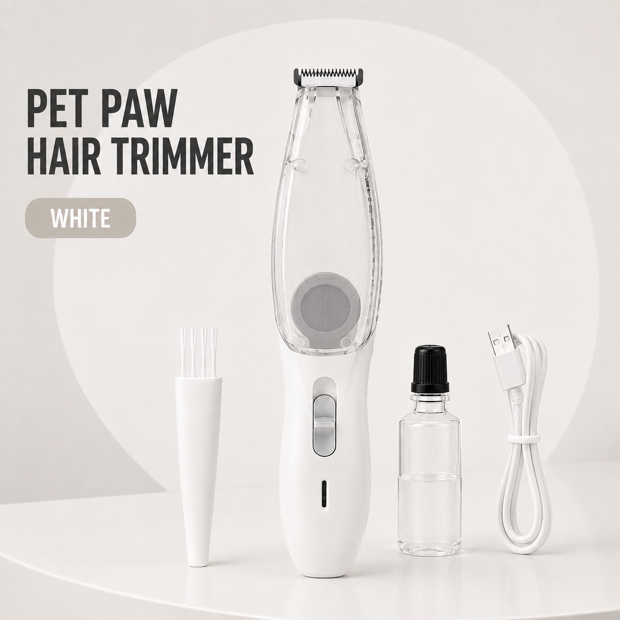 2-in-1 Pet Paw Hair Trimmer with Built-In Vacuum