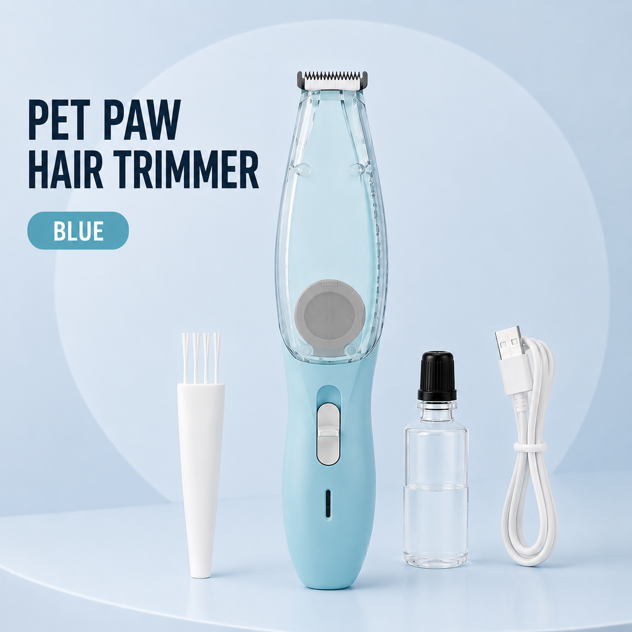 2-in-1 Pet Paw Hair Trimmer with Built-In Vacuum