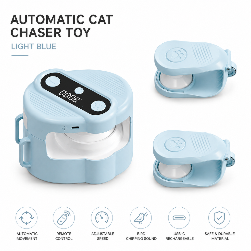Smart Interactive Cat Teaser – Automatic Remote-Controlled Cat Toy