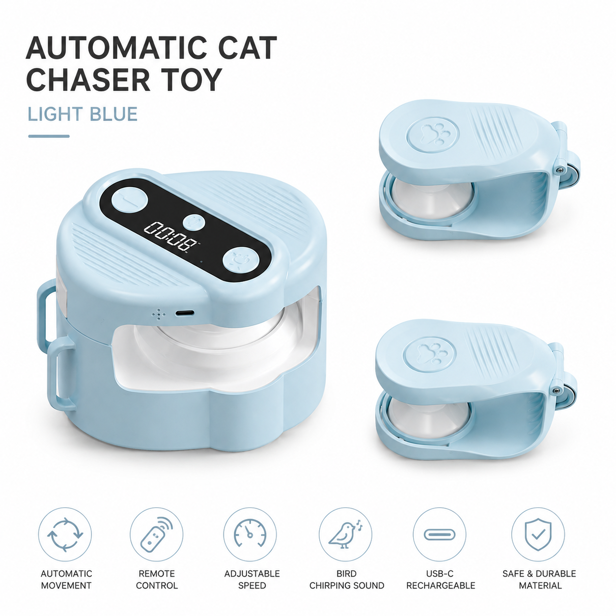 Smart Interactive Cat Teaser – Automatic Remote-Controlled Cat Toy